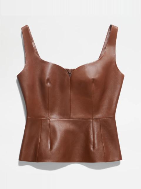 Tod's TOP IN LEATHER - BROWN