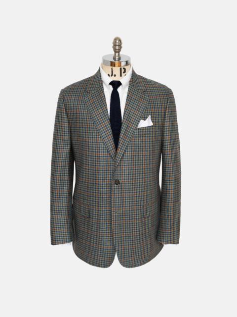 J. PRESS MADE-IN-CANADA GREEN CHECK WINDOWPANE SILK SPORT COAT