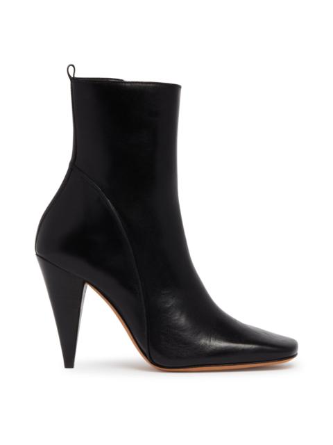 JUDE Black Leather High Ankle Boots