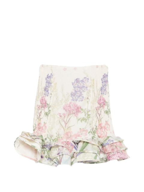 Charo Ruiz Turma ruffled-hem floral mini skirt
