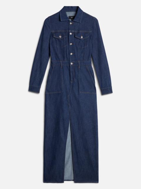 7 For All Mankind UTILITY MAXI DRESS in Weightless Halona