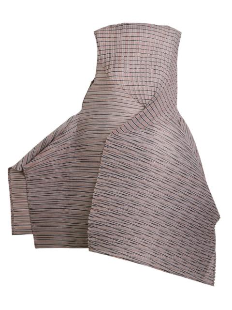 ISSEY MIYAKE Issey Miyake Striped Asymmetric Woven Mini Dress