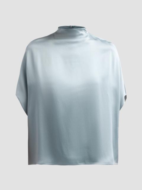 LAPOINTE Women's Satin Mock Turtleneck Blouse - Dove