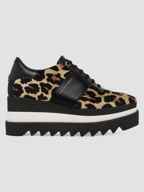 Stella McCartney Women's Elyse Shaggy-Deer Wedge Sneakers - Black Leopard