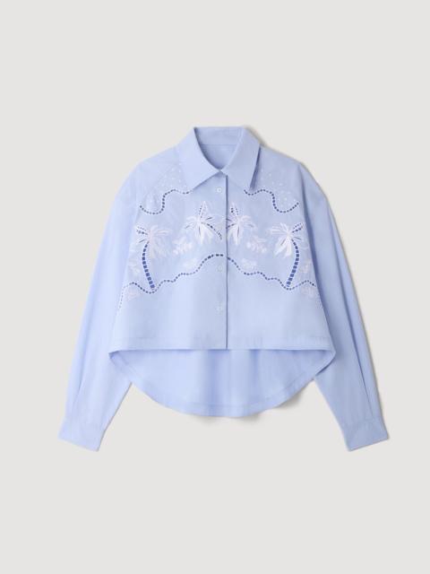 Sandro EMBROIDERED COTTON SHIRT