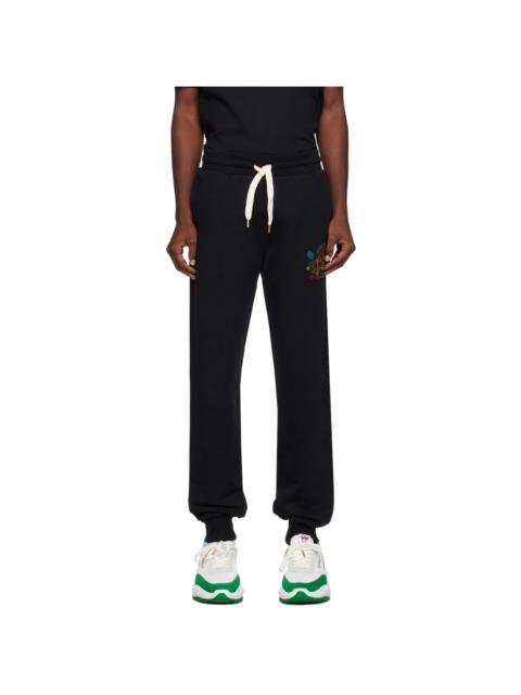 CASABLANCA Black Rainbow Crayon Temple Sweatpants