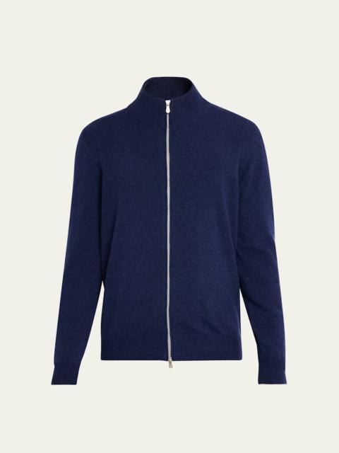 Brunello Cucinelli Men's Cotton and Cashmere Full-Zip Sweater