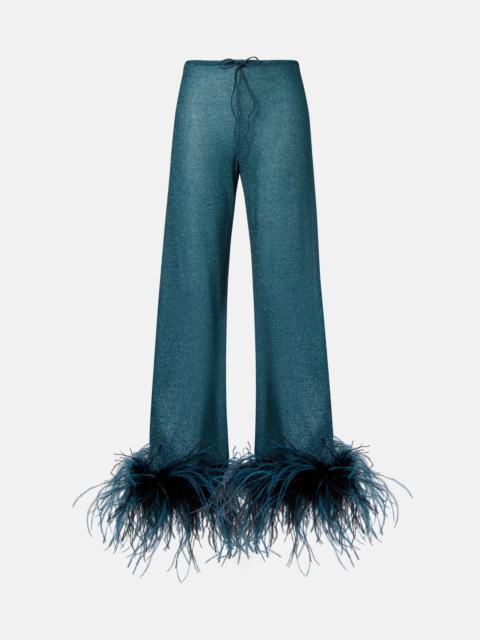 Oséree Lumière Plumage wide-leg pants