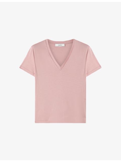 JOSEPH Blanca V-Neck Cotton-Jersey T-Shirt