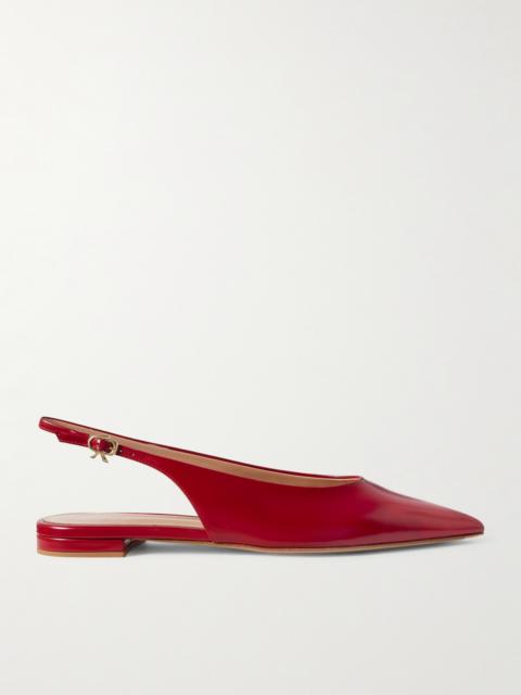 Gianvito Rossi Robbie Patent-leather Slingback Flats