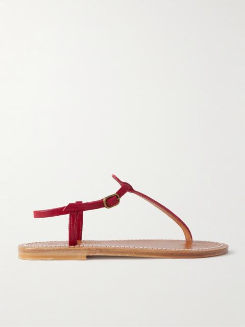 K.JACQUES Picon Lizard-effect Leather Sandals