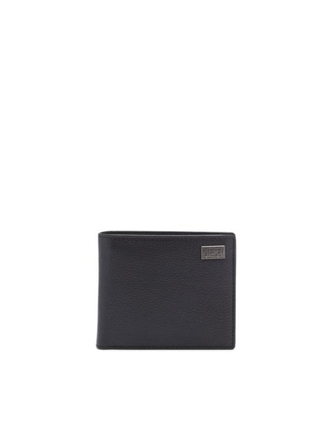 logo-plaque leather bi-fold wallet