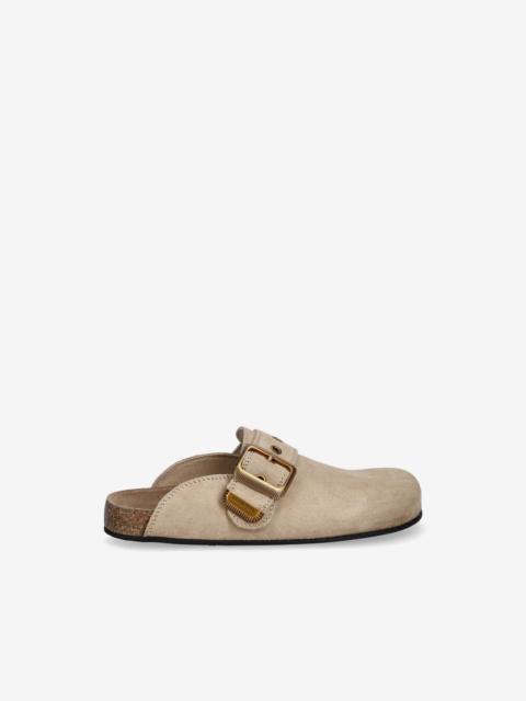 ALLSAINTS buckled suede flat mules