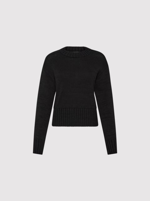 Linen Silk Blend Jumper - Black