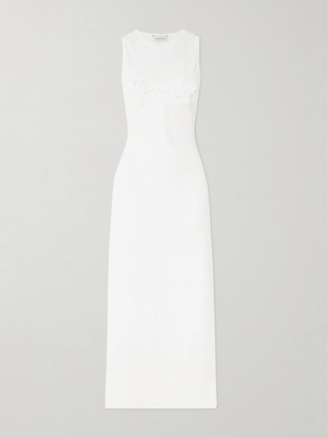 MAGDA BUTRYM Crochet-trimmed Ribbed Stretch-cotton Jersey Midi Dress