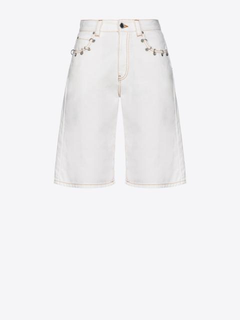 PINKO BULL BERMUDA SHORTS WITH PIERCING DETAIL