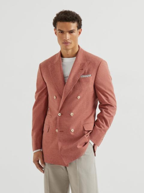 Brunello Cucinelli Virgin wool, cotton and silk mouliné one-and-a-half breasted Tailor blazer