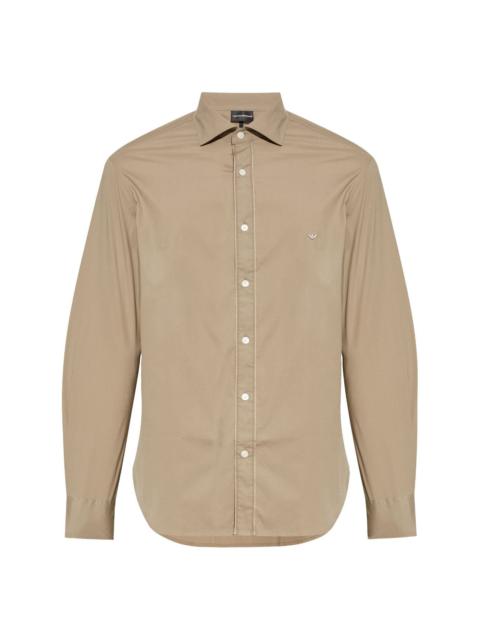 embroidered logo buttoned shirt