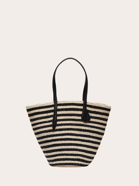 Liffner STRAW BASKET BLACK AND CREAM