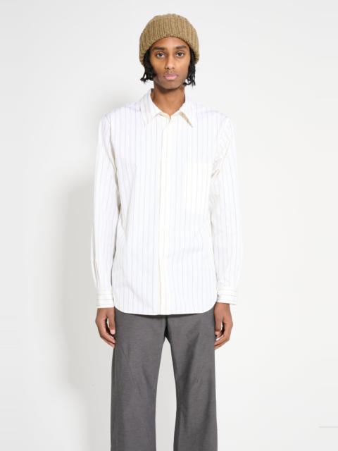 MARGARET HOWELL BASIC SHIRT WIDE SPACED COTTON STRIPE OFF WHITE / BLACK