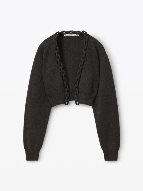 Alexander Wang cropped cardigan in soft wool cashmere