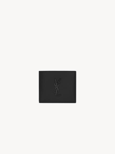 SAINT LAURENT CASSANDRE EAST/WEST WALLET IN GRAIN DE POUDRE LEATHER