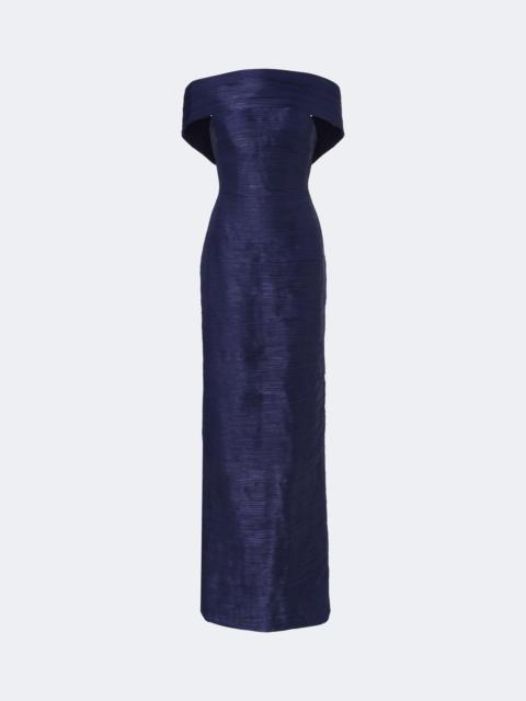 MARMAR HALIM Pleated off-shoulder gown