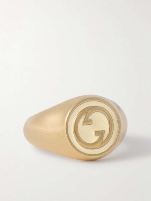 Blondie gold-tone and enamel ring