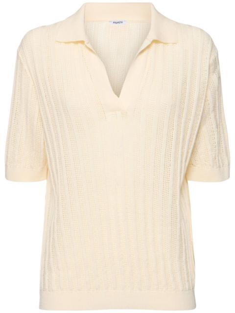 Aspesi Cotton & linen blend polo top