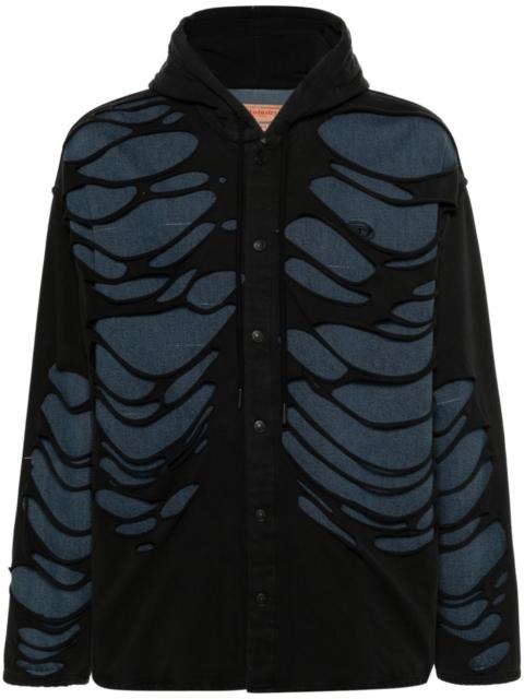 Diesel D-Dewny-Hood-S distressed shirt