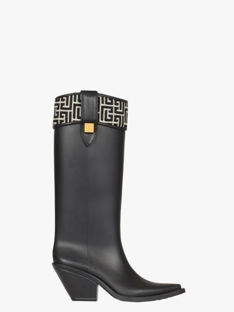Balmain Black plastic Tess boots
