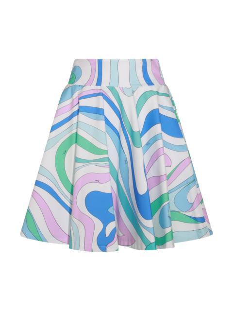 multicolot cotton midi skirt