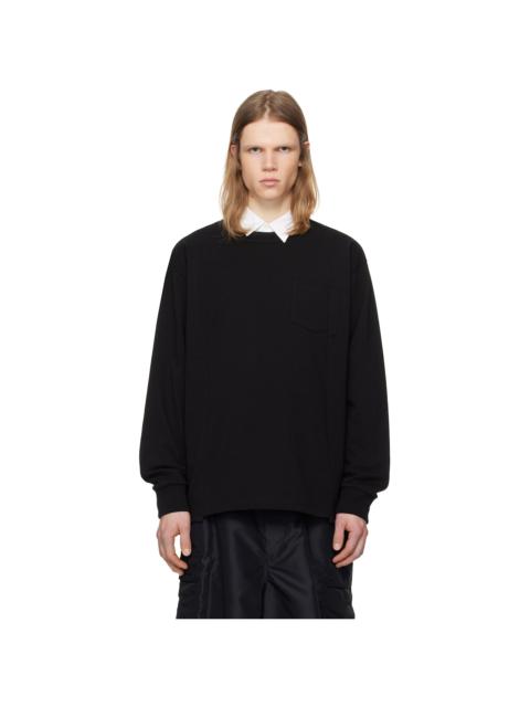 sacai Black Cotton Jersey L/S T-shirt