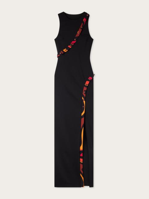 PUCCI LONG FITTED DRESS WITH PRINTED DETAIL