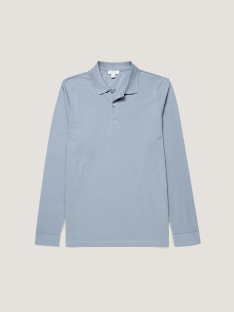 Sunspel Long Sleeve Piqué Polo Shirt