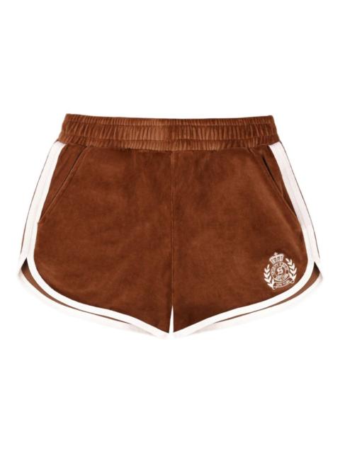 Sporty & Rich NY Crest contrasting trims logo track shorts
