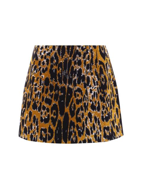 leopard-jacquard skirt