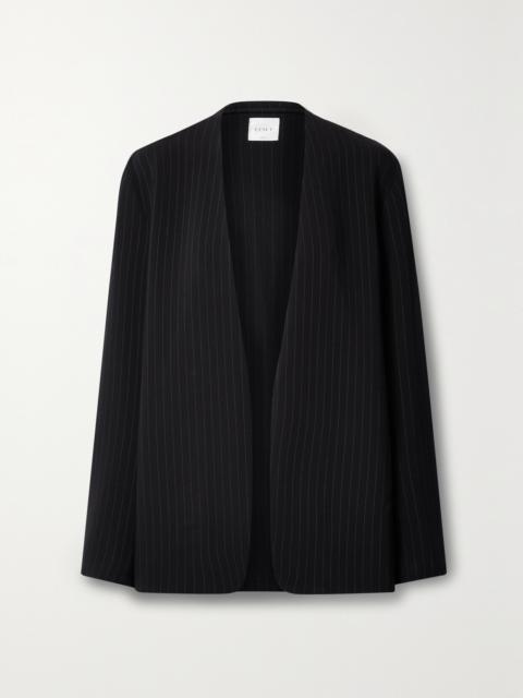 LESET Arielle Pinstriped Crepe Blazer