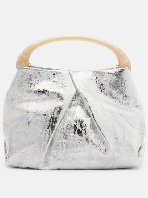 Dries Van Noten Crisp Mini metallic leather top-handle bag