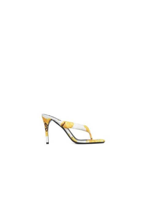 Alaïa HEEL THONG MULES IN FLOWER PRINT
