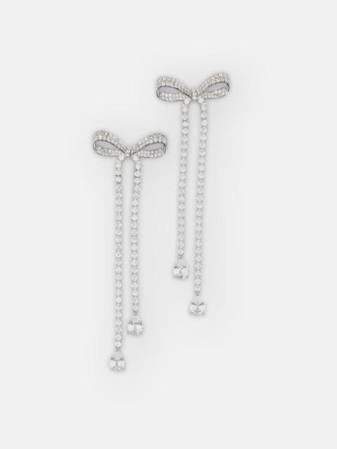 self-portrait Bow-Shaped Dangling Earrings with Crystals