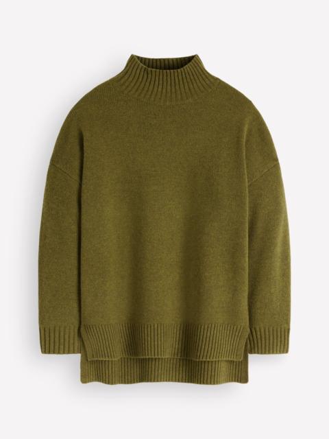 BODEN Marta Longline Merino Jumper-Ochre Green