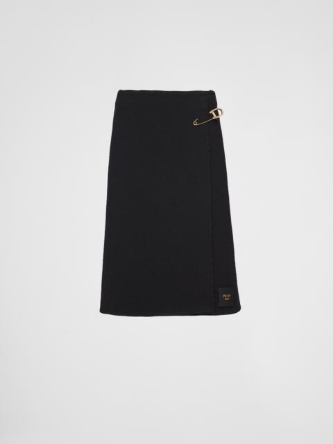 Twill midi-skirt