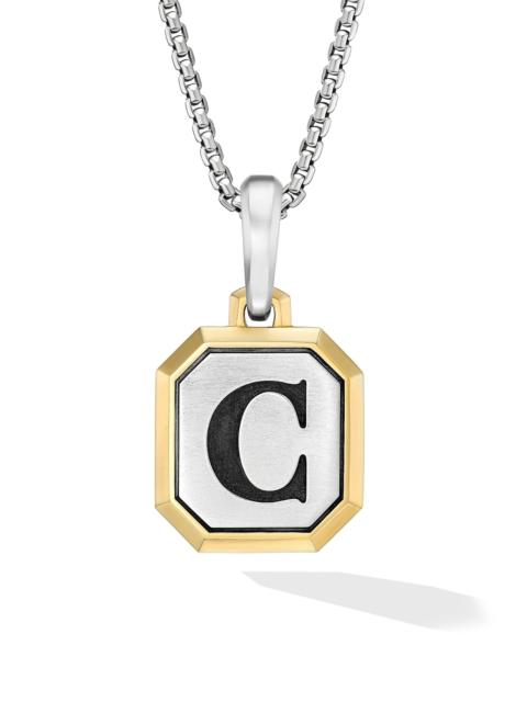 DAVID YURMAN Men's Initial Amulet in Sterling Silver - C Silver
