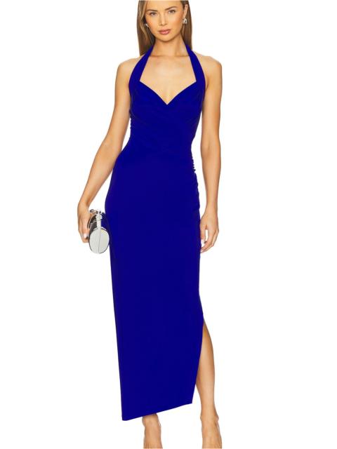 NORMA KAMALI x REVOLVE Halter Sweetheart Side Drape Gown