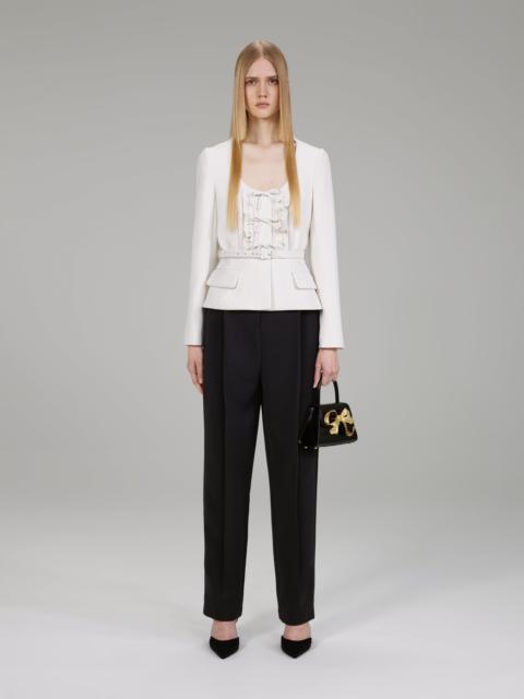 self-portrait Ivory Crepe Top