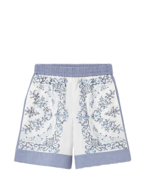 Claudie Pierlot striped-waistband patterned shorts