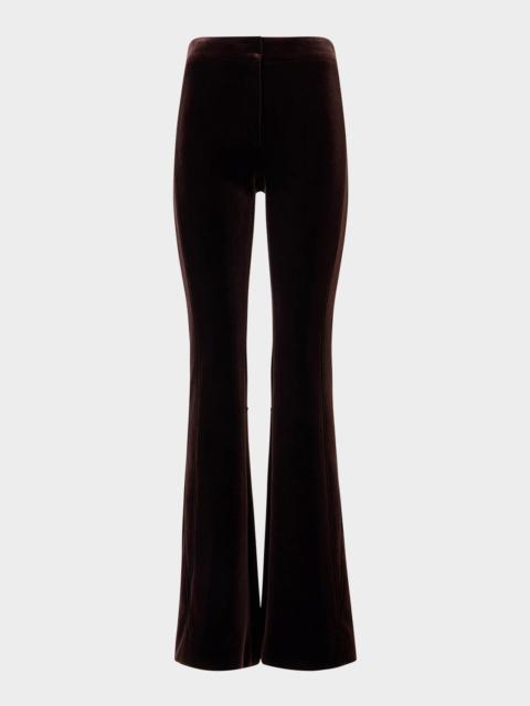AKRIS Faris Neoprene Velvet Bootcut-Leg Pants