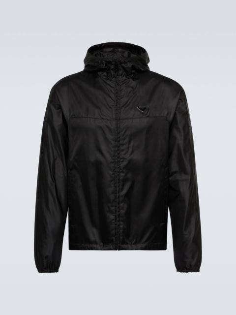 Prada Technical silk hooded jacket