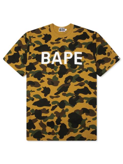 A BATHING APE® 1ST CAMO BAPE RHINESTONE TEE - YELLOW